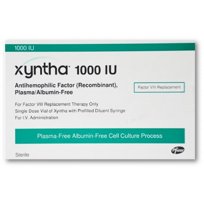 XYNTHA 1000 IU ( ANTIHEMOPHILIC FACTOR VIII RECOMBINANT REPLACEMENT THERAPY ) FOR IV ADMINISTRATION 4 ML LYOPHILIZED POWDER VIAL + 4 ML PREFILLED DILUENT SYRINGE